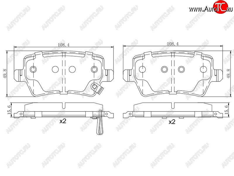 1 029 р. Колодки тормозные задние RH-LH SAT JAC JS4 (2021-2025)  с доставкой в г. Москва