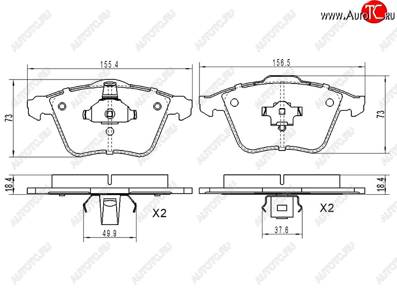 1 639 р. Колодки тормозные передние FL-FR SAT  Ford Focus (2), Mazda 3/Axela (BK,  BL)  с доставкой в г. Москва