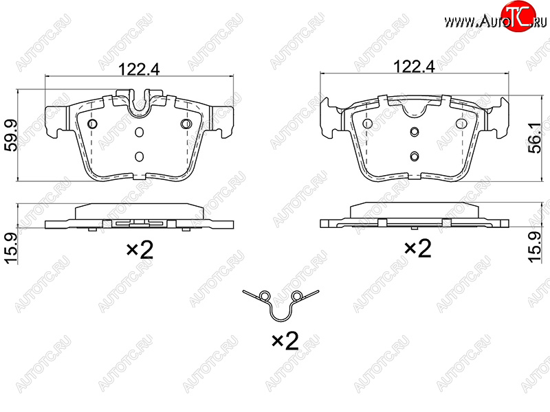 1 199 р. Колодки тормозные зад LH-RH SAT  Land Rover Range Rover Evoque ( 1 L538,  2 L551) (2011-2024), Volvo XC60 (2017-2022), Volvo XC90  L (2015-2024)  с доставкой в г. Москва