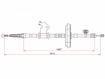 Трос ручного тормоза RH SAT Opel Astra J хэтчбек 5 дв.  рестайлинг (2012-2017)  (дисковые тормоза)