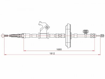 Трос ручного тормоза LH SAT Opel Astra J хэтчбек 5 дв.  рестайлинг (2012-2017)  (дисковые тормоза)