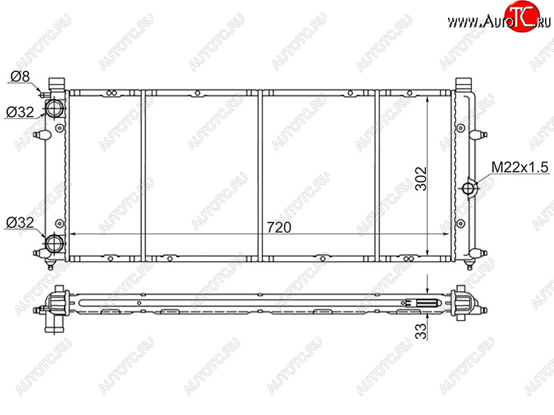 5 599 р. Радиатор охлаждающей жидкости SAT  Volkswagen Caravelle  T4 - Transporter  T4  с доставкой в г. Москва