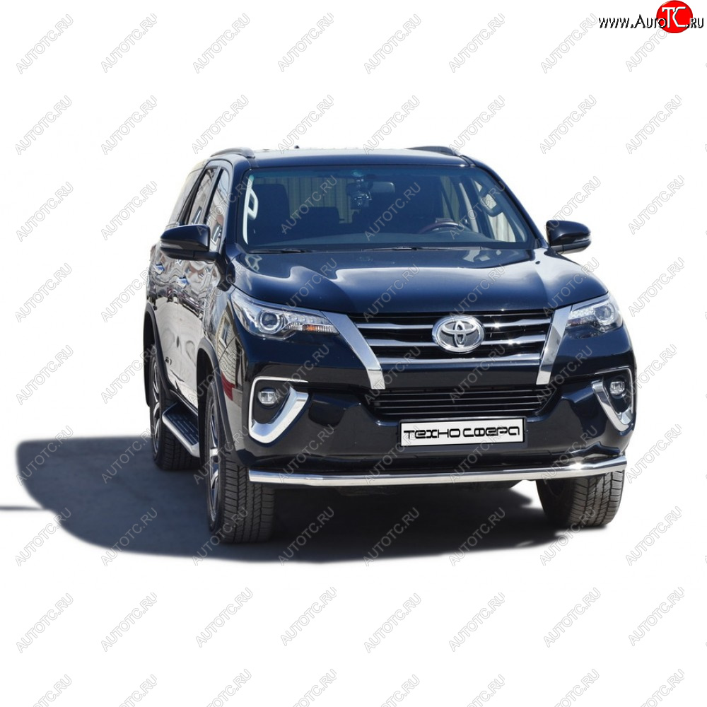 32 999 р. Защита переда труба нержавейка d63.5, Техно сфера  Toyota Fortuner ( AN50/AN60,  AN160) (2004-2025) дорестайлинг, 1-ый рестайлинг, 2-ой рестайлинг, дорестайлинг, рестайлинг (Нержавейка)  с доставкой в г. Москва