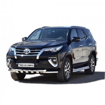 Защита переда труба двойная люкс крашенная d63.5, Техно Сфера Toyota Fortuner AN50/AN60 дорестайлинг (2004-2008)