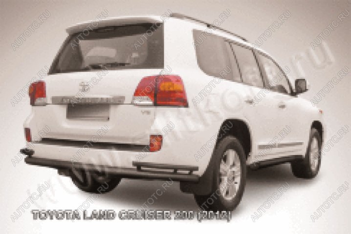 11 999 р. Защита заднего бампера уголки двойные d76+d42 Slitkoff  Toyota Land Cruiser  200 (2012-2015) 1-ый рестайлинг (  Сталь с полимерным покрытием в цвет черный)  с доставкой в г. Москва