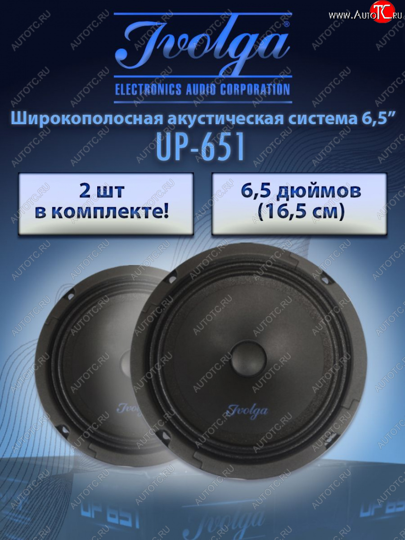 2 479 р. Широкополосная акустическая система Ivolga UP-651 Лада Гранта FL 2190 седан рестайлинг (2018-2025)  с доставкой в г. Москва