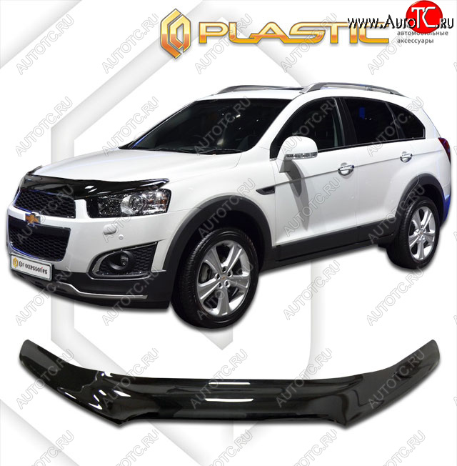 2 199 р. Дефлектор капота (exclusive) CA-Plastic Chevrolet Captiva 1-ый рестайлинг (2011-2013) (Classic черный)  с доставкой в г. Москва