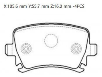 2 399 р. Колодки тормозные зад LH-RH SAT  Haval F7, F7x, Skoda Octavia (A5), Superb (B6 (3T),  B6 (3T5),  (B6) 3T), Yeti  с доставкой в г. Москва. Увеличить фотографию 1