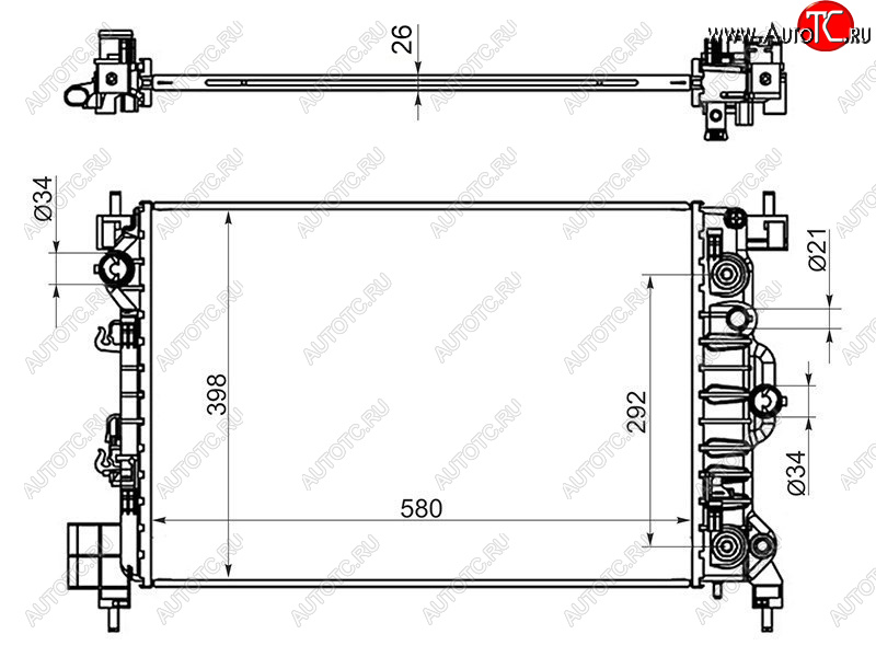 5 349 р. Радиатор SAT  Chevrolet Aveo  T300 (2011-2015), Opel Mokka (2012-2019)  с доставкой в г. Москва