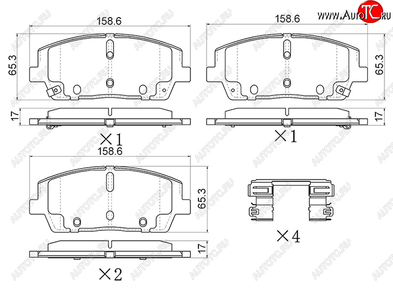 1 999 р. Колодки тормозные передние FR-FL SAT  KIA Sorento UM/Prime дорестайлинг (2014-2018)  с доставкой в г. Москва