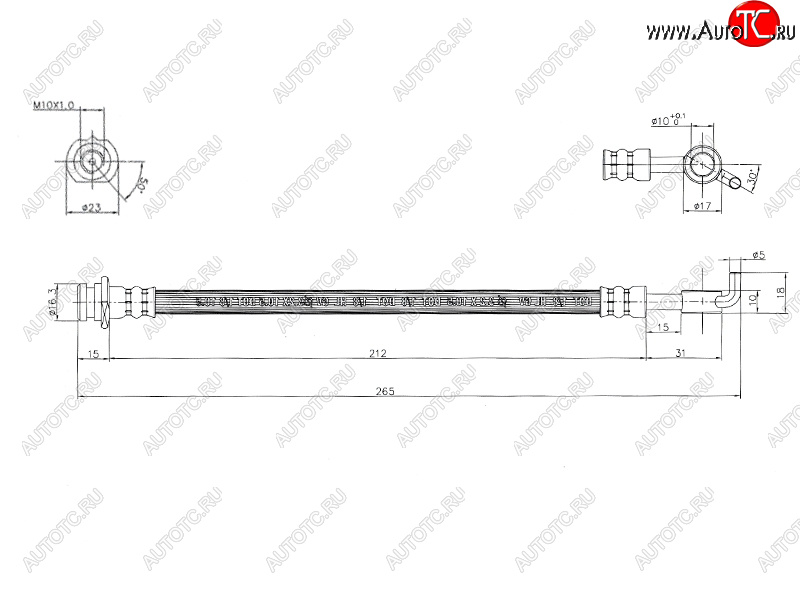 529 р. Шланг тормозной задний RH SAT Nissan Qashqai +2 1 J10 рестайлинг (2010-2014)  с доставкой в г. Москва