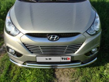 15 299 р. Защита переднего бампера нижняя d50,8*50,8 мм ТСС Тюнинг  Hyundai IX35  LM (2009-2013) дорестайлинг (нержавейка)  с доставкой в г. Москва. Увеличить фотографию 1