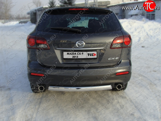 13 999 р. Защита задняя овальная 75х42 мм, ТСС Тюнинг  Mazda CX-9 ( TB,  TC) (2012-2024) 2-ой рестайлинг, дорестайлинг  с доставкой в г. Москва