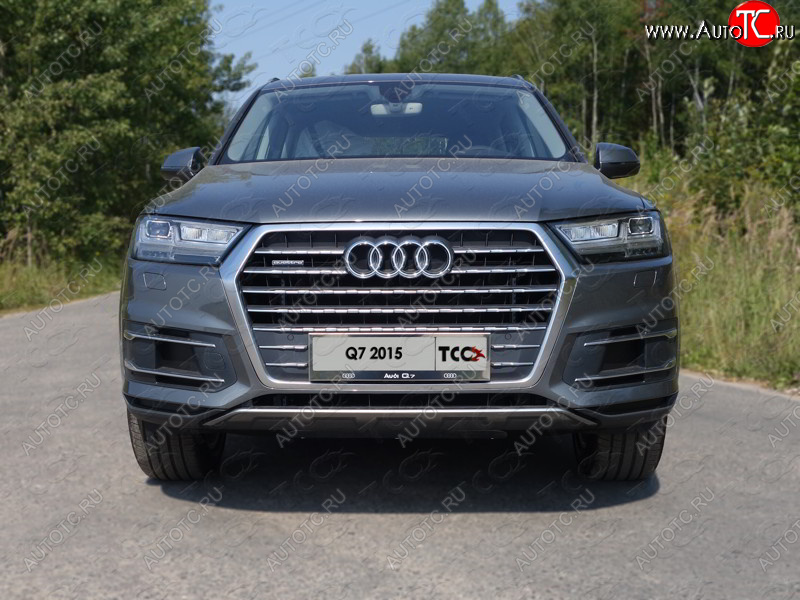 6 449 р. Рамка гос. номера ТСС Тюнинг  Audi Q7  4M (2015-2020) дорестайлинг (нержавейка)  с доставкой в г. Москва