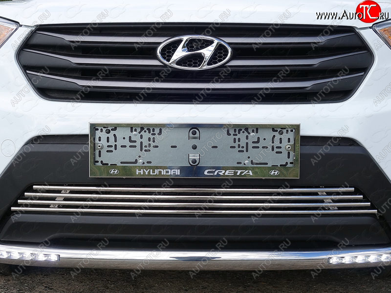 6 449 р. Рамка гос. номера ТСС Тюнинг Hyundai Creta GS дорестайлинг (2015-2019) (нержавейка)  с доставкой в г. Москва