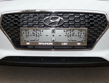 6 249 р. Рамка гос. номера ТСС Тюнинг Hyundai I30 3 PD универсал (2017-2020) (нержавейка)  с доставкой в г. Москва. Увеличить фотографию 1