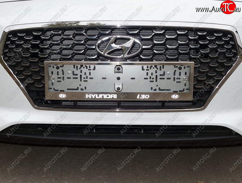 6 249 р. Рамка гос. номера ТСС Тюнинг  Hyundai I30  3 PD (2017-2020) универсал (нержавейка)  с доставкой в г. Москва