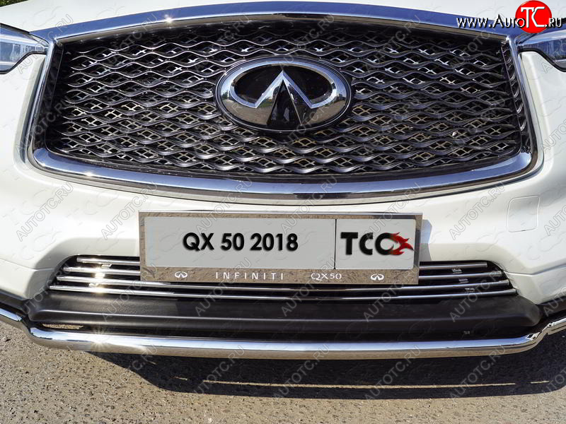 6 449 р. Рамка гос. номера ТСС Тюнинг  INFINITI Qx50  J55 (2017-2022) (нержавейка)  с доставкой в г. Москва