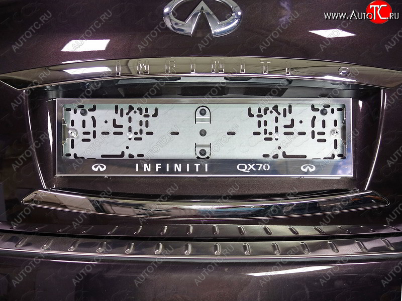 6 249 р. Рамка гос. номера ТСС Тюнинг INFINITI QX70 S51 (2013-2020) (нержавейка)  с доставкой в г. Москва