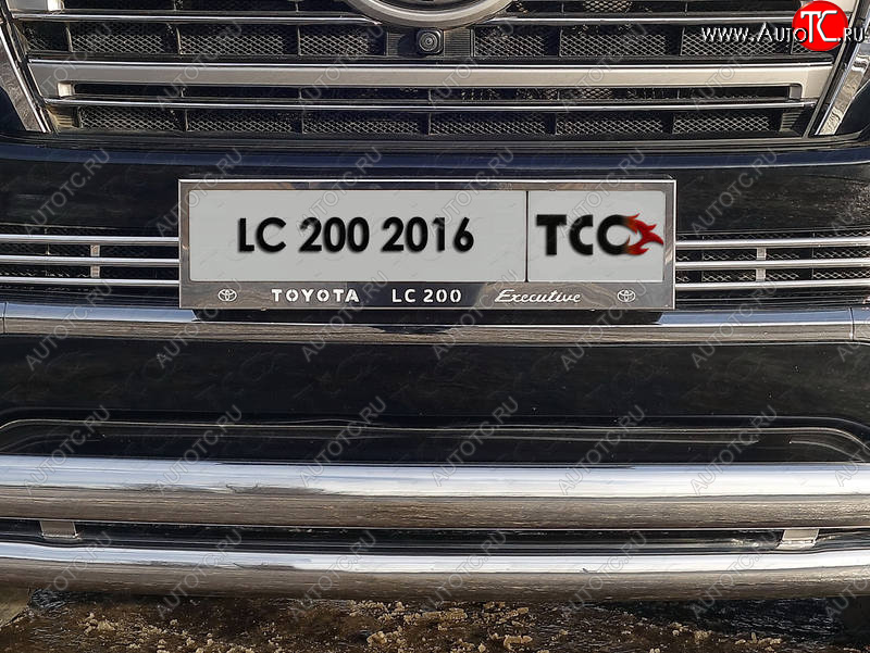 6 449 р. Рамка гос. номера ТСС Тюнинг Toyota Land Cruiser 200 2-ой рестайлинг (2015-2021) (нержавейка)  с доставкой в г. Москва