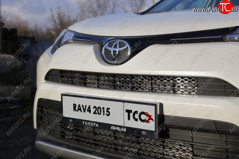 6 449 р. Рамка гос. номера ТСС Тюнинг Toyota RAV4 XA40 5 дв. рестайлинг (2015-2019) (нержавейка)  с доставкой в г. Москва