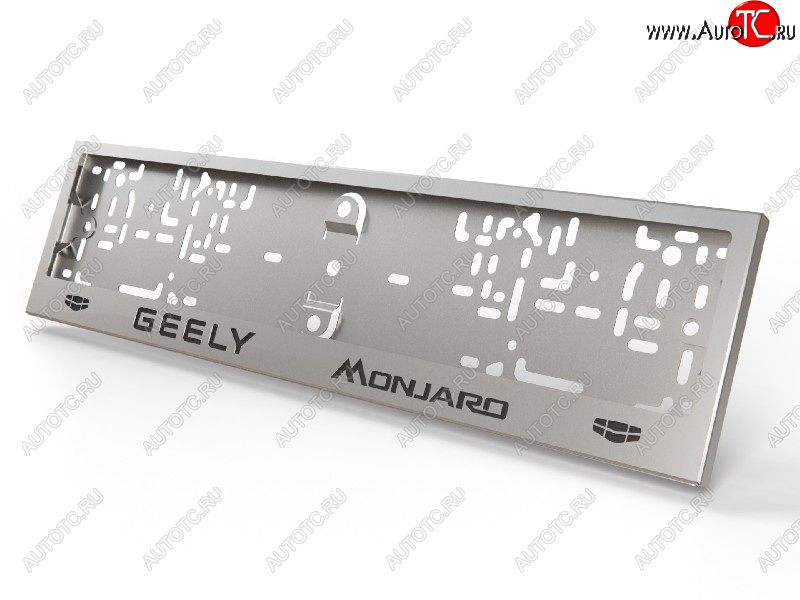 5 299 р. Рамка гос. номера ТСС Тюнинг Geely Monjaro (2022-2024) (нержавейка)  с доставкой в г. Москва