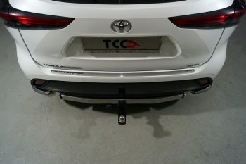 3 699 р. Закладка на задний бампер ТСС Тюнинг  Toyota Highlander  XU70 (2020-2024) (Лист зеркальный)  с доставкой в г. Москва. Увеличить фотографию 1