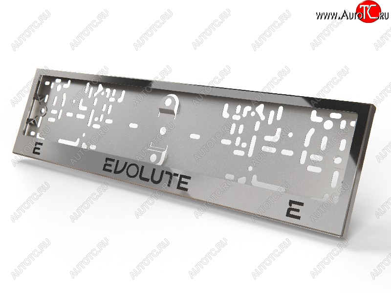 6 449 р. Рамка гос. номера ТСС Тюнинг  Evolute i-Joy (2022-2025) джип (нержавейка)  с доставкой в г. Москва