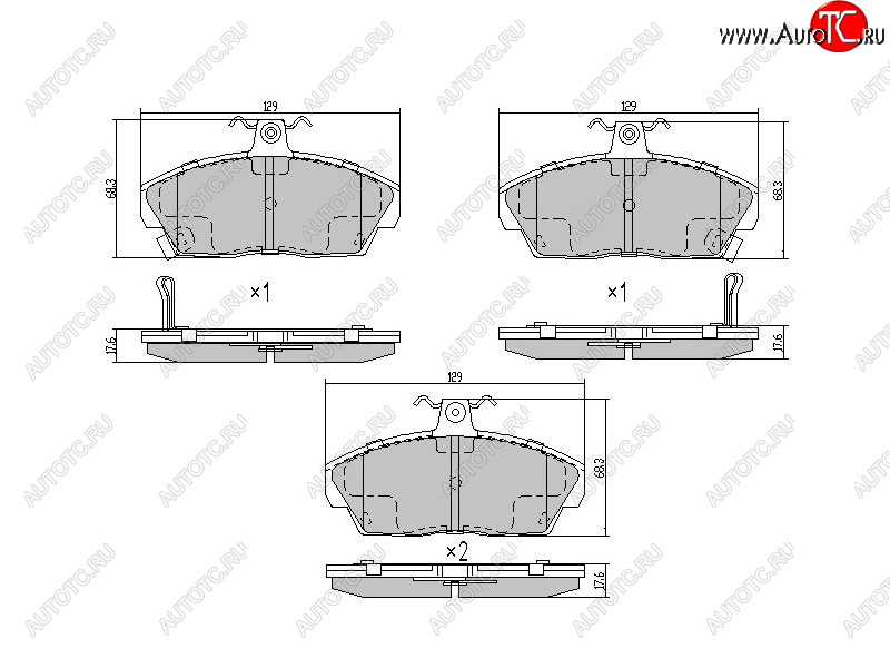 1 089 р. Колодки тормозные перед FL-FR SAT  Honda Civic  EJ,EK,EM (1995-2000) седан дорестайлинг, хэтчбэк 3 дв. дорестайлинг, седан рестайлинг, хэтчбэк 3 дв. рестайлинг  с доставкой в г. Москва