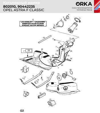 15 299 р. Топливный бак стальной (антикоррозия) Opel Astra F седан рестайлинг (1994-1998)  с доставкой в г. Москва. Увеличить фотографию 8