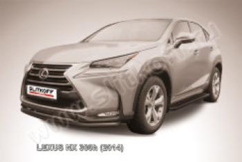 Защита переднего бампера d57+d42 двойная радиусная Slitkoff Lexus (Лексус) NX300h (НХ)  Z10 (2014-2017) Z10 дорестайлинг