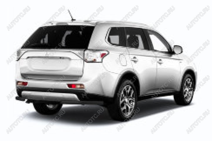 8 999 р. Защита заднего бампера уголки d57 Slitkoff  Mitsubishi Outlander  GF (2015-2018) 2-ой рестайлинг (нержавейка с полимерным покрытием в цвет черный)  с доставкой в г. Москва