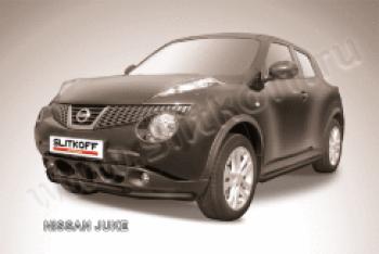 Защита переднего бампера d57+d42 двойная Slitkoff Nissan (Нисан) Juke (Жук)  1 YF15 (2010-2014) 1 YF15 дорестайлинг ()