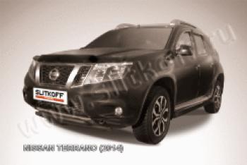 Защита переднего бампера d42+d42 двойная Slitkoff Nissan (Нисан) Terrano (Террано)  D10 (2013-2022) D10 дорестайлинг, рестайлинг ()