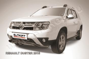 Защита переднего бампера (нержавейка, волна 57) Slitkoff Renault Duster HS рестайлинг (2015-2021)