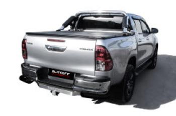 Защита заднего бампера уголки d76 Slitkoff Toyota (Тойота) Hilux (Хайлюкс)  AN120 (2020-2025) AN120 2-ой рестайлинг ()