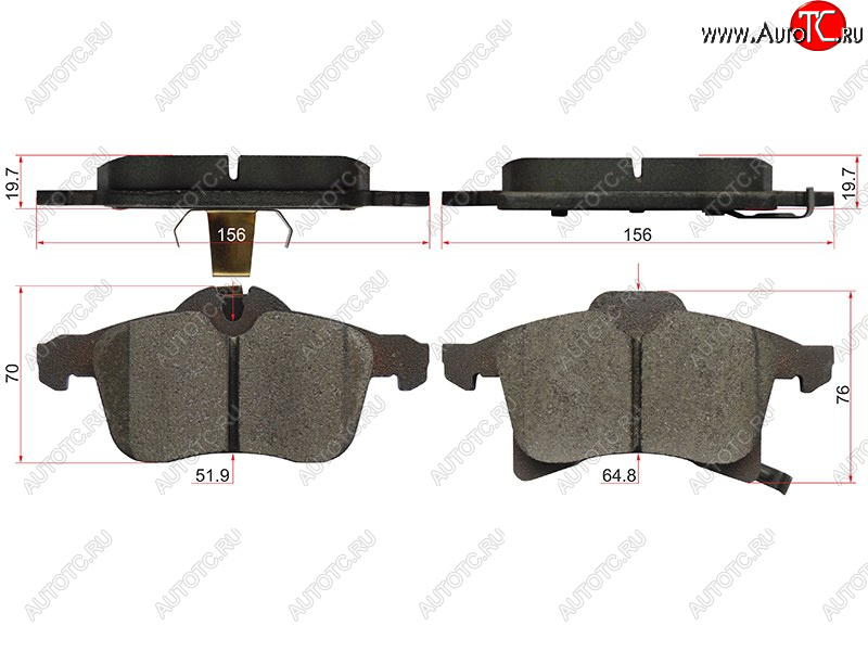 1 399 р. Колодки тормозные перед FR-FL SAT  Opel Astra (G,  H), Corsa (C), Zafira (A)  с доставкой в г. Москва