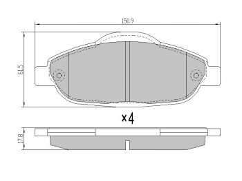 Колодки тормозные перед FL-FR SAT Peugeot 3008 2 (2016-2025)