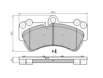 Колодки тормозные перед FL-FR SAT Porsche Cayenne 957 (2007-2010)