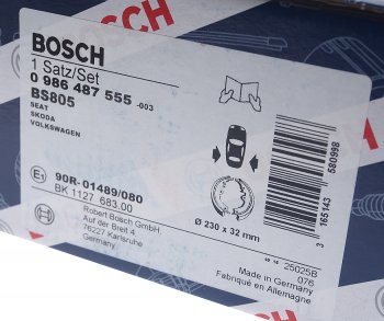 2 869 р. Колодки тормозные задние барабанные 4шт. BOSCH Skoda Octavia Tour A4 1U5 универсал дорестайлинг (1996-2000)  с доставкой в г. Москва. Увеличить фотографию 4