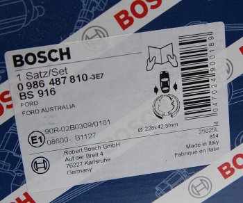 3 069 р. Колодки тормозные задние барабанные (4шт.) BOSCH Ford Focus 2 хэтчбэк 3 дв. дорестайлинг (2004-2007)  с доставкой в г. Москва. Увеличить фотографию 4