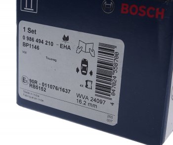 2 479 р. Колодки тормозные задние (4шт.) BOSCH Volkswagen Touareg GP рестайлинг (2006-2010)  с доставкой в г. Москва. Увеличить фотографию 3