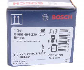 3 189 р. Колодки тормозные задние (4шт.) BOSCH Hyundai Starex/Grand Starex/H1 TQ дорестайлинг (2007-2013)  с доставкой в г. Москва. Увеличить фотографию 4