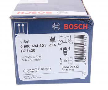 2 259 р. Колодки тормозные передние (4шт.) BOSCH Nissan Qashqai +2 1 J10 рестайлинг (2010-2014)  с доставкой в г. Москва. Увеличить фотографию 4