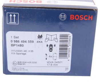 3 299 р. Колодки тормозные передние без отверстий (4шт.) BOSCH Hyundai IX35 LM дорестайлинг (2009-2013)  с доставкой в г. Москва. Увеличить фотографию 4