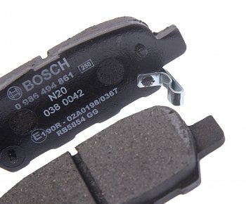 1 239 р. Колодки тормозные задние (4шт.) BOSCH Nissan Qashqai 1 дорестайлинг (2007-2010)  с доставкой в г. Москва. Увеличить фотографию 2