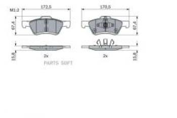 Колодки тормозные передние (4шт.) BOSCH Ford Maverick TM1 рестайлинг, 5 дв. (2004-2007)