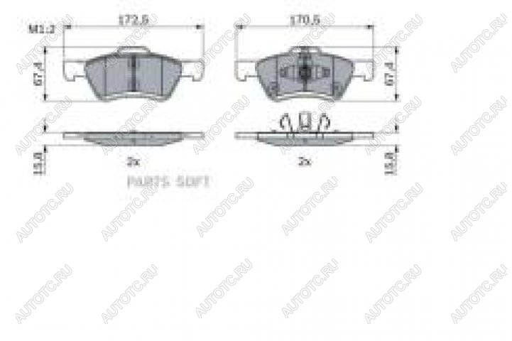 4 999 р. Колодки тормозные передние (4шт.) BOSCH Ford Maverick TM1 рестайлинг, 5 дв. (2004-2007)  с доставкой в г. Москва