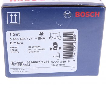 2 599 р. Колодки тормозные задние (4шт.) BOSCH Toyota Highlander XU50 дорестайлинг (2013-2017)  с доставкой в г. Москва. Увеличить фотографию 4