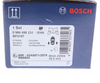 1 669 р. Колодки тормозные задние (4шт.) BOSCH  CITROEN C8 (2002-2014), Peugeot 807 (2002-2014), Volkswagen Bora (1998-2005), Volkswagen Golf  5 (2003-2009)  с доставкой в г. Москва. Увеличить фотографию 4